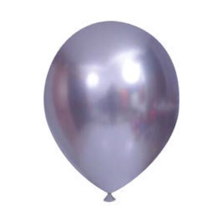 BALÃO DE LATÉX  9 POLEGADAS PRATA CROMADO REDONDO COM 25 UNID- JOY