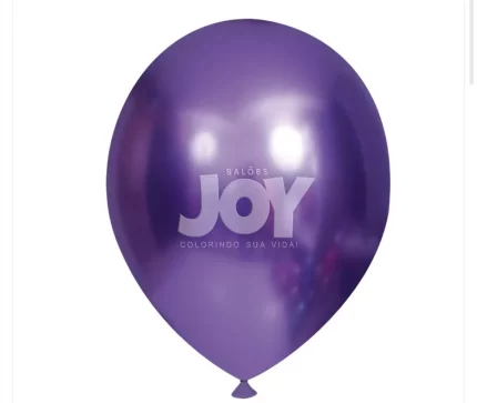 BALÃO DE LATÉX 9 POLEGADAS VIOLETA CROMADO REDONDO COM 25 UNID- JOY