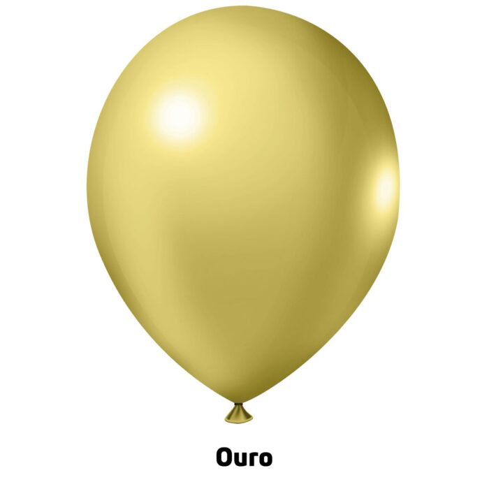 BIG BALÃO DE LATÉX DE 250 POLEGADAS OURO CROMADO – JOY – Partito Festa