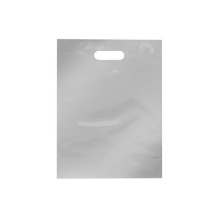 SACOLA PLÁSTICA COM ALÇA VAZADA 20 X 30CM PRATA - SUSTENPLAST
