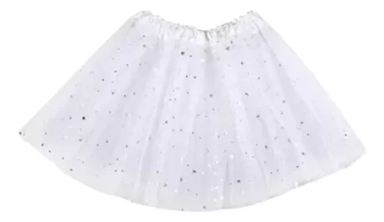 SAIA TULE COM BRILHO 40CM BRANCO