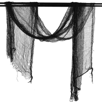 ENFEITE CORTINA DE POLIESTER PARA HALLOWEEN PRETA