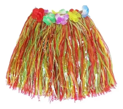 SAIA HAVAIANA COM FLORES COLORIDA 40CM