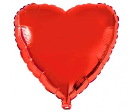 BALÃO METALIZADO CORAÇÃO VERMELHO 18 POLEGADAS 45CM