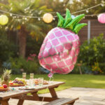 BALÃO METALIZADO MORANGO, ABACAXI AMARELO OU ROSA 45X45CM - 1 UNIDADE - Imagem 2