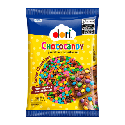 CHOCOCANDY PASTILHA CONFEITADA COLORIDA 500G - DORI
