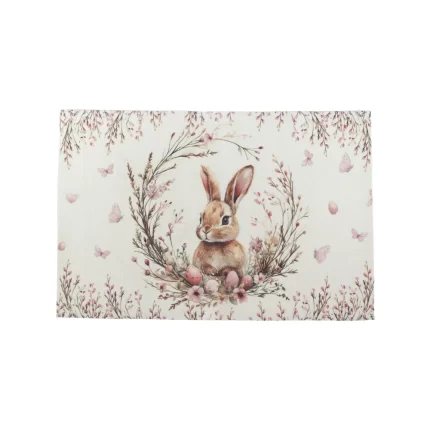 LUGAR AMERICANO COELHO GUIRLANDA BEGE 48CM  - JOGO COM 4UN