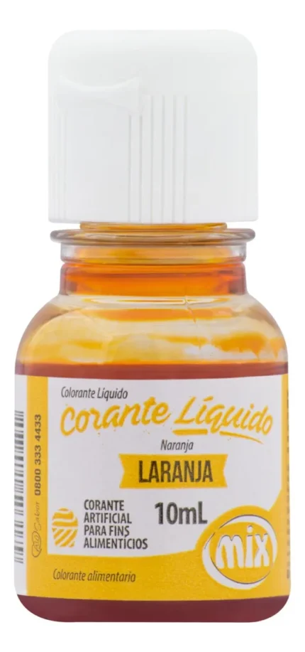 LÍQUIDO - CORANTE ARTIFICIAL PARA FINS ALIMENTÍCIOS LARANJA 10ML