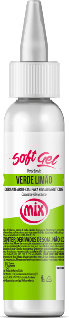 SOFTGEL - CORANTE ARTIFICIAL PARA FINS ALIMENTÍCIOS VERDE LIMÃO 25G