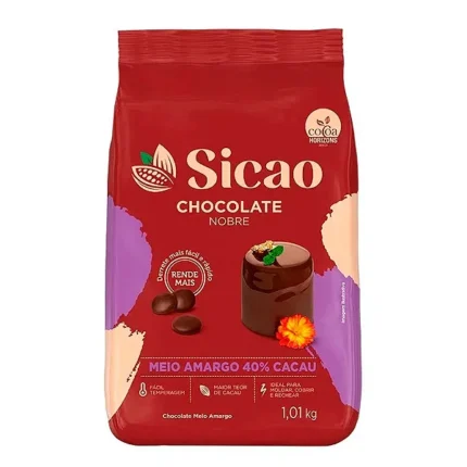 CHOCOLATE NOBRE EM GOTAS MEIO AMARGO 1,01KG - SICAO