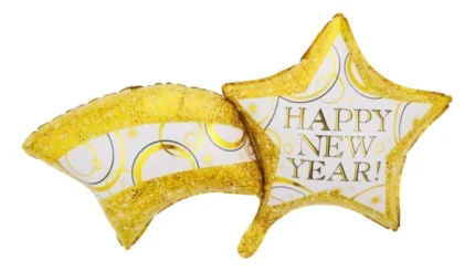 BALÃO METALIZADO ESTRELA CADENTE DOURADO 103X53.5CM