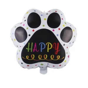 BALÃO METALIZADO HAPPY BIRTHDAY PATA BRANCO (FLUTUA)  45,5X49 CM