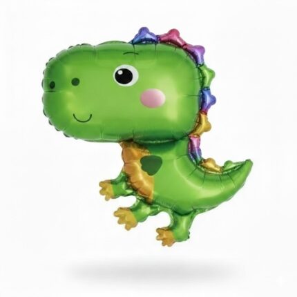 BALÃO METALIZADO DINO COROA VERDE 65X79CM