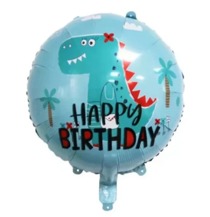BALAO METALIZADO DINOSSAURO HAPPY BIRTHDAY 18POL C/1UN