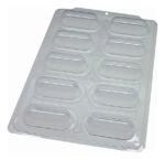 FORMA PARA CHOCOLATE EM ACETATO COM SILICONE 3 PARTES TRUFA ALONGADA SP 55 - BWB - Imagem 2