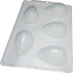 FORMA PARA CHOCOLATE EM ACETATO COM SILICONE 3 PARTES OVO LISO 100G SP 48  - BWB