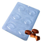 FORMA PARA CHOCOLATE EM ACETATO COM SILICONE 3 PARTES BOMBOM OVO LISO - BWB
