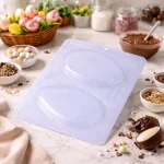 FORMA PARA CHOCOLATE EM ACETATO COM SILICONE 3 PARTES TABLETE OVO LISO - BWB