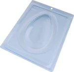 FORMA PARA CHOCOLATE EM ACETATO COM SILICONE 3 PARTES OVO LISO CASCA FINA TAMANHO 250G - BWB