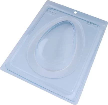 FORMA PARA CHOCOLATE EM ACETATO COM SILICONE 3 PARTES OVO LISO CASCA FINA TAMANHO 250G - BWB