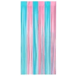 CORTINA PLÁSTICA ROSA E AZUL 1,00X2,00M