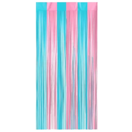 CORTINA PLÁSTICA ROSA E AZUL 1,00X2,00M