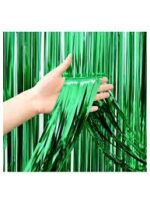 CORTINA DECORATIVA METALIZADA VERDE 1X2M