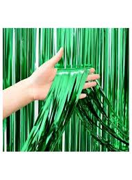 CORTINA DECORATIVA METALIZADA VERDE 1X2M