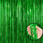 CORTINA DECORATIVA METALIZADA VERDE 1X2M - Imagem 3