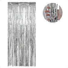 CORTINA DECORATIVA METALIZADA PRATA 1X2M