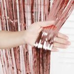 CORTINA DECORATIVA METALIZADA OURO ROSE 1X2M - Imagem 2