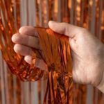 CORTINA DECORATIVA METALIZADA LARANJA 1X2M - Imagem 2