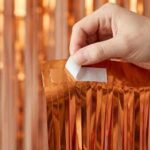 CORTINA DECORATIVA METALIZADA LARANJA 1X2M - Imagem 3