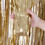 CORTINA DECORATIVA METALIZADA FOSCA DOURADA 1,00X2,00M - Imagem 3