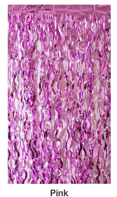 CORTINA METALIZADA FOSCA ESPIRAL 2X1 MT C/1 UN  - PINK