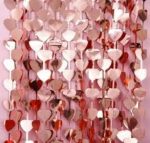 CORTINA DECORATIVA METALIZADA  CORACAO 1,8 MT C/1 UN  - OURO ROSE - Imagem 2