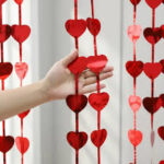 CORTINA DECORATIVA METALIZADA  CORACAO 1,8 MT C/1 UN  - VERMELHO - Imagem 3