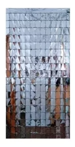 CORTINA QUADRICULADA METALIZADO PRATA 1MX2M