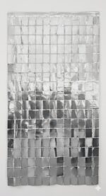 CORTINA QUADRICULADA METALIZADO PRATA 1MX2M - Imagem 2