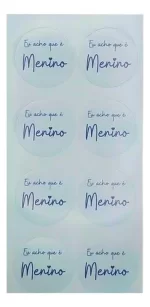 ADESIVO CHA REVELACAO EU ACHO MENINO C/24 UN  - AZUL - Imagem 2