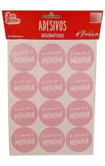 ADO- ADESIVO CHA REVELACAO EU ACHO MENINA C/24 UN  - ROSA - Imagem 2