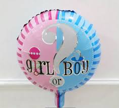 BALAO METALIZADO REVELACAO BOY & GIRL M1 45X45CM C/1 UN   - COLORIDO