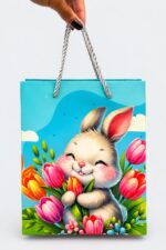 SACOLA PÁSCOA GLITER 18X10X23CM - PRODAC