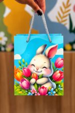 SACOLA PÁSCOA GLITER 18X10X23CM - PRODAC - Imagem 2