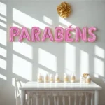 KIT BALÃO METALIZADO PARABÉNS ROSA 16 POLEGADAS COM 8UN