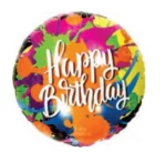 BALÃO METALIZADO HAPPY BIRTHDAY COLORIDO 45CM