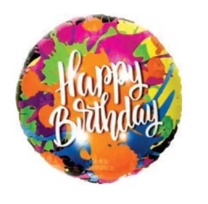 BALÃO METALIZADO HAPPY BIRTHDAY COLORIDO 45CM