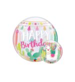 BALAO 22" BUBBLE SIMPLES PC1 HAPPY BIRTHDAY LHAMA - Imagem 3