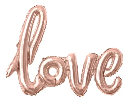 BALÃO METALIZADO ESCRITA LOVE ROSE GOLD