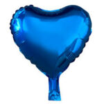 BALÃO METALIZADO CORAÇÃO AZUL 10 POLEGADAS 25CM